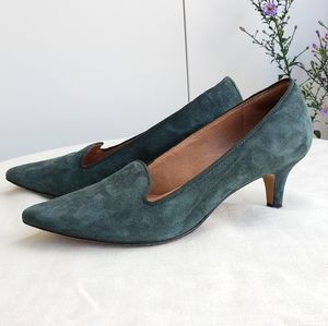 Clark's Indigo Earthy Green Kitten Heels
